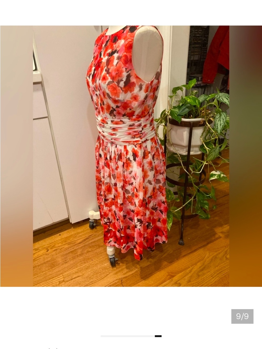 Lauren Ralph Lauren Floral Sleeveless Midi Dress in Red and Pink  NWT - Picture 5 of 7